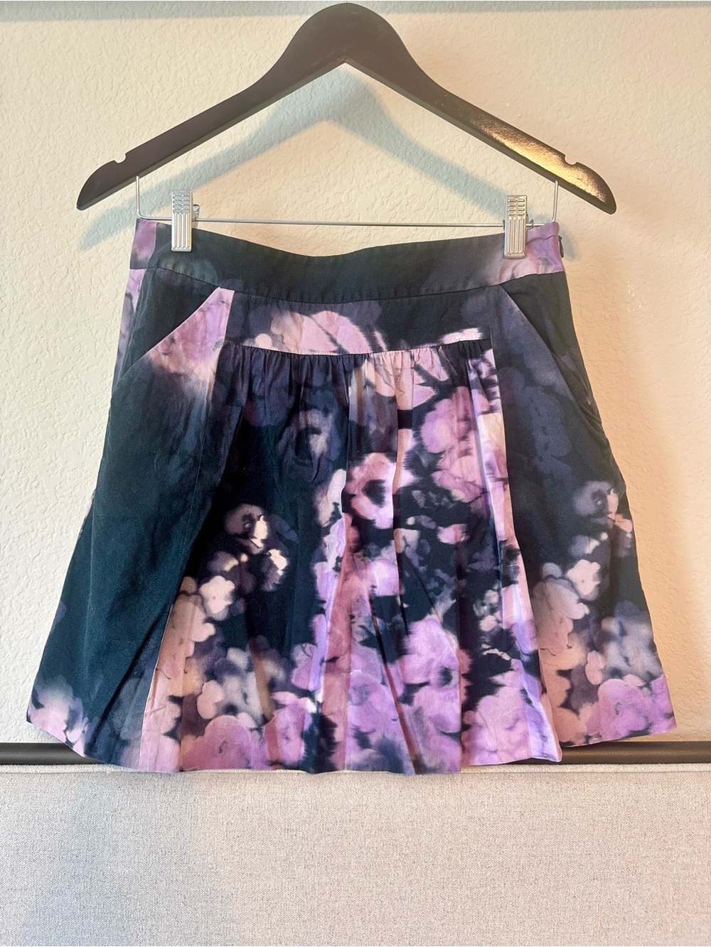 THEORY | "Valros" Floral Tie-Dye Mini Skirt